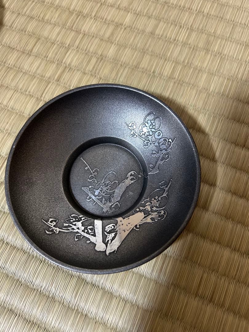 錫　茶托　錫師　松下喜山　5客セット