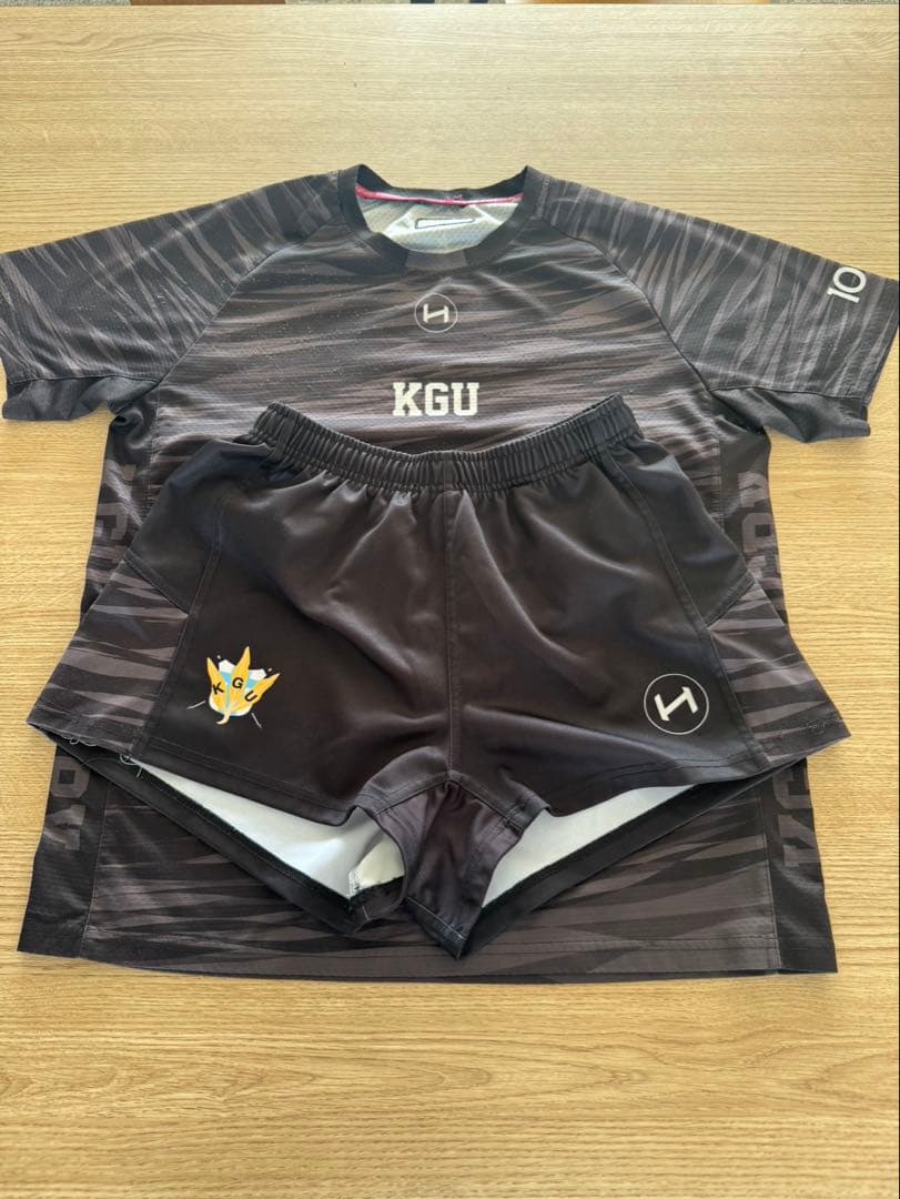 関東学院大学　ラグビー黒練習用上下ウェア短パンセット