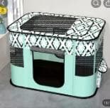 折りたたみ式! 犬用ケージペットサークル/ ミントグリーン/(折り畳み式)