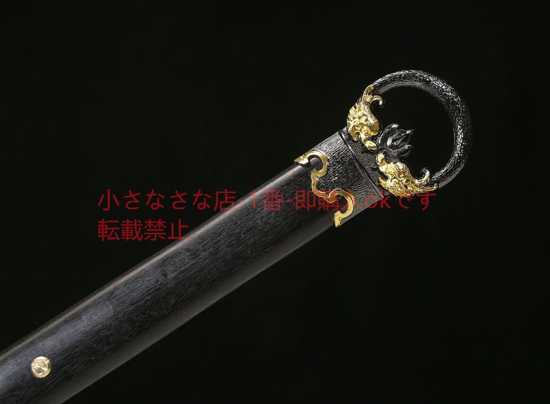 環首唐横刀二色型烏木百錬文紋鋼 古兵器 武具 刀装具 日本刀 模造刀 居合刀