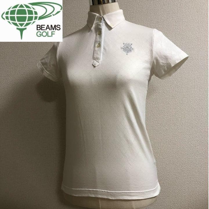 ビームスゴルフ ポロシャツ パープルレーベル ホワイト Mサイズ レディース