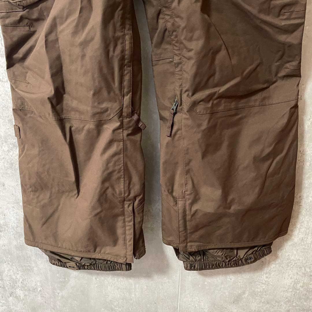 burtonバートンスキーパンツスノーボードウェアズボン下茶色ブラウン刺繍ロゴ