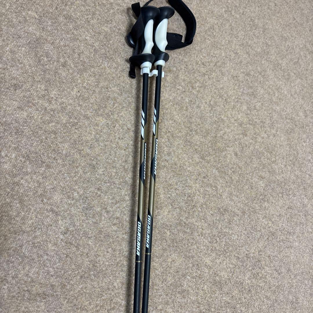 OGASAKAスキー ストック 調整可能 黒/白