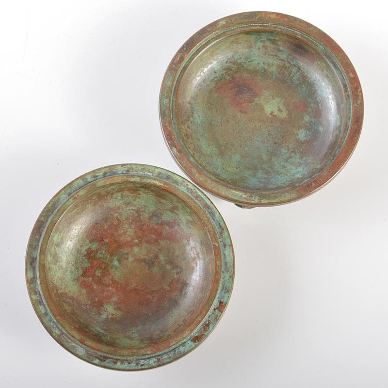 高岡銅器　須賀月芳作　蝋型鋳銅　松竹梅　香合　共箱　V　R6341