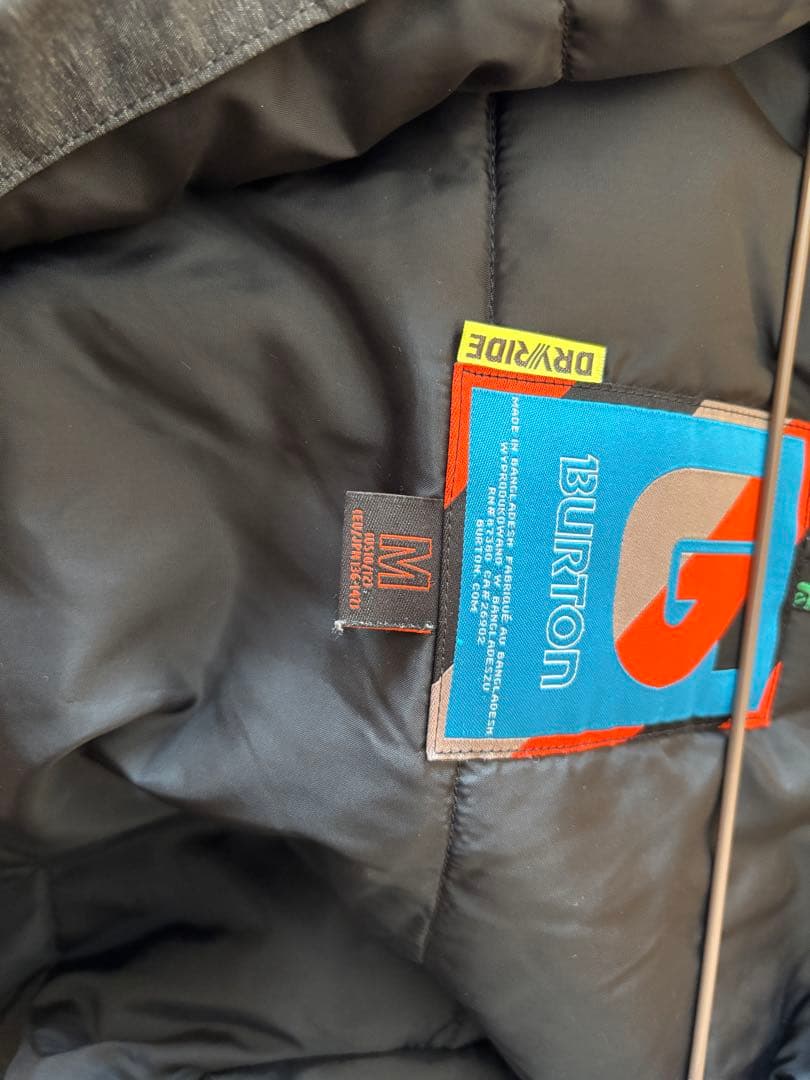 BURTON フード付きジャケット グレー/オリーブ　ジュニアM136-147