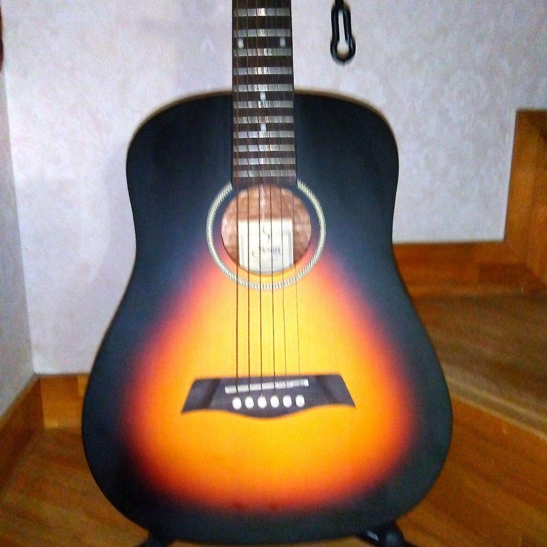 レア木目バリトラS.yairi上位ブランドコンパクトギター全長88cmケース付き