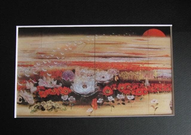 近藤弘明、【華苑久遠】、希少な額装用画集より、新品額装付、状態良好