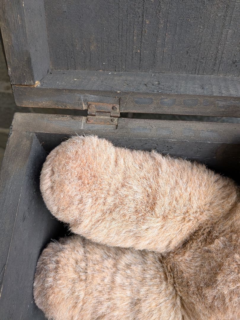 アンティーク 木彫り木製ボックス