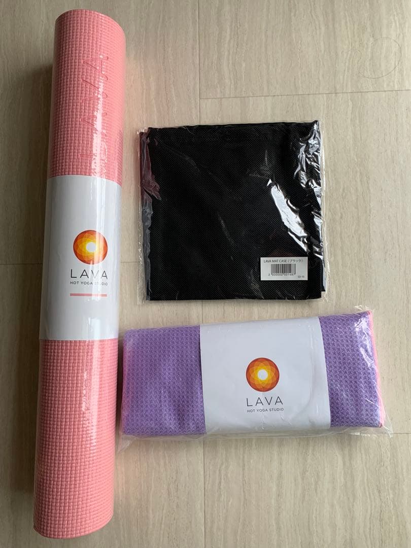 LAVA ヨガマットセット ピンク・黒・紫