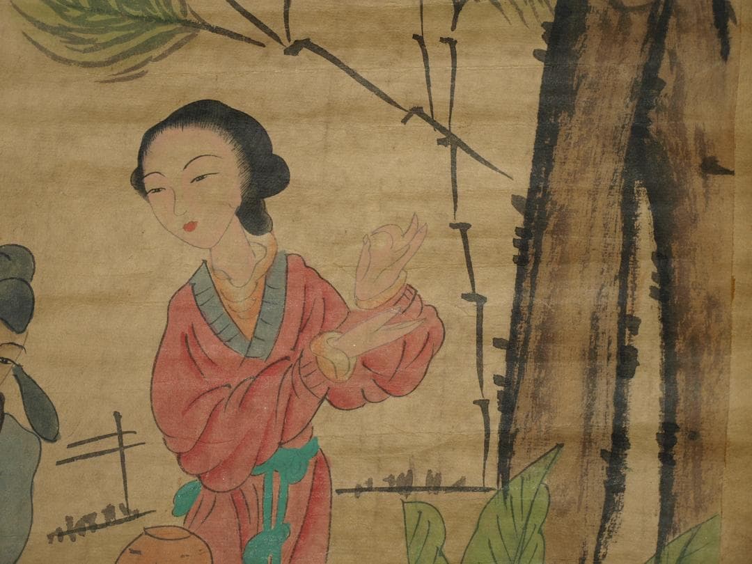 骨董市仕入れ品　中国北宋時代の掛軸　激安骨董品　肉筆保証　 BD137A8-1