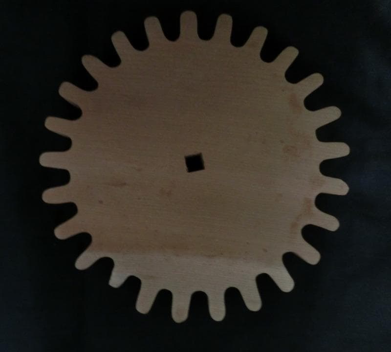 訳あり特価！　木製歯車　無垢1枚板　迫力の大型！　4個セット　厚い！桂材！！