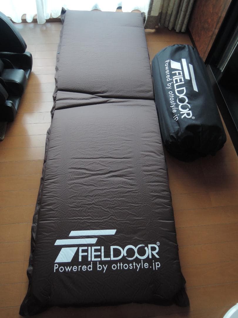 【未使用】FIELDOOR 10cm厚 自動膨張エアーマットレス 2枚セット