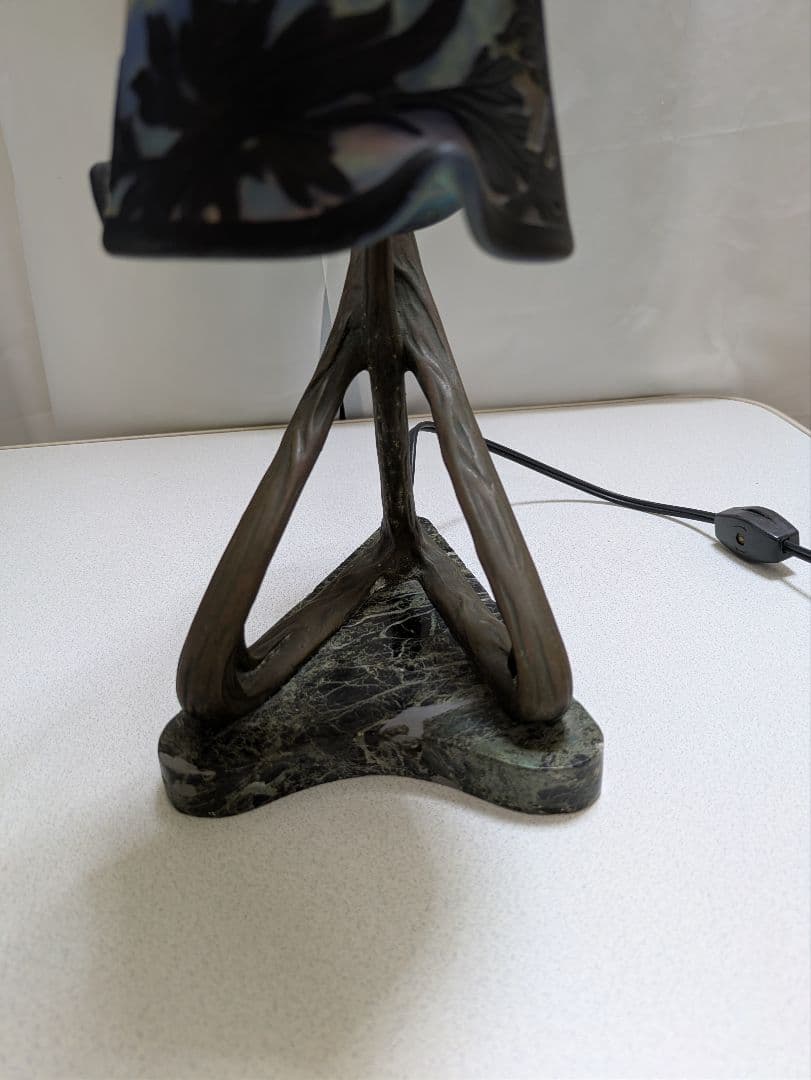 ミューラー 西洋アンティークアールヌーボーテーブルランプ アネモネの花モチーフ