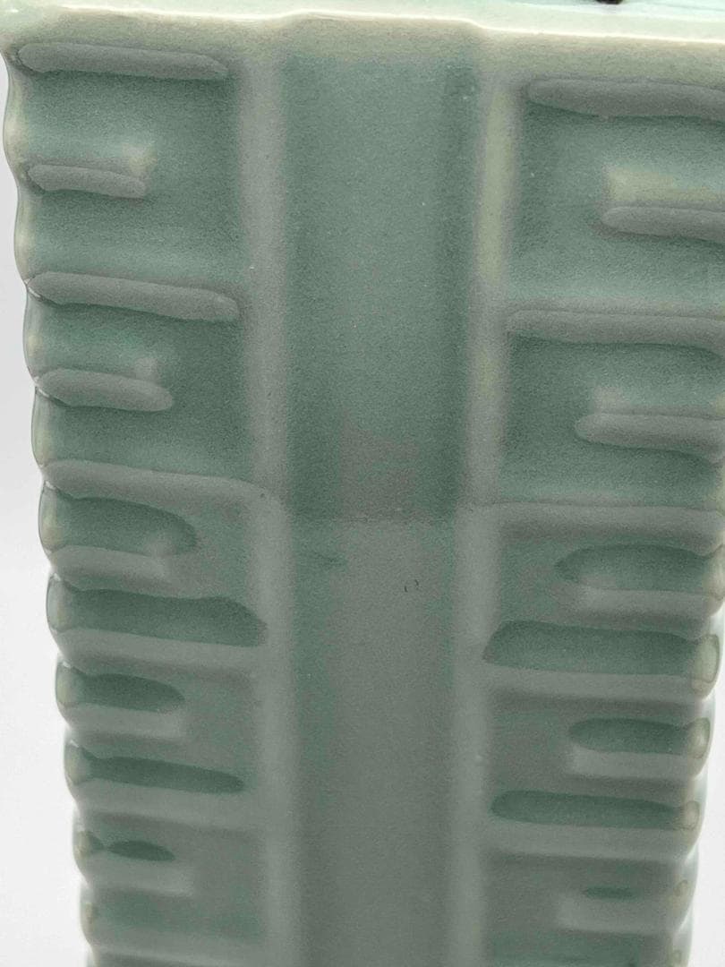 宋時代　青磁琮式瓶　汝官窯　龍泉窯　花入　茶道具　香道具(E-77)