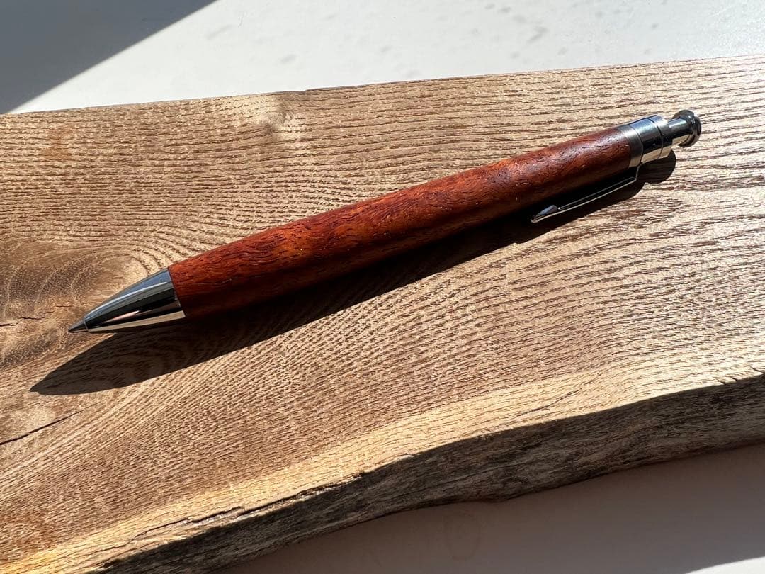 【新品・未使用】カリン　花梨ちぢみ杢　トラ杢　ボールペン 本体