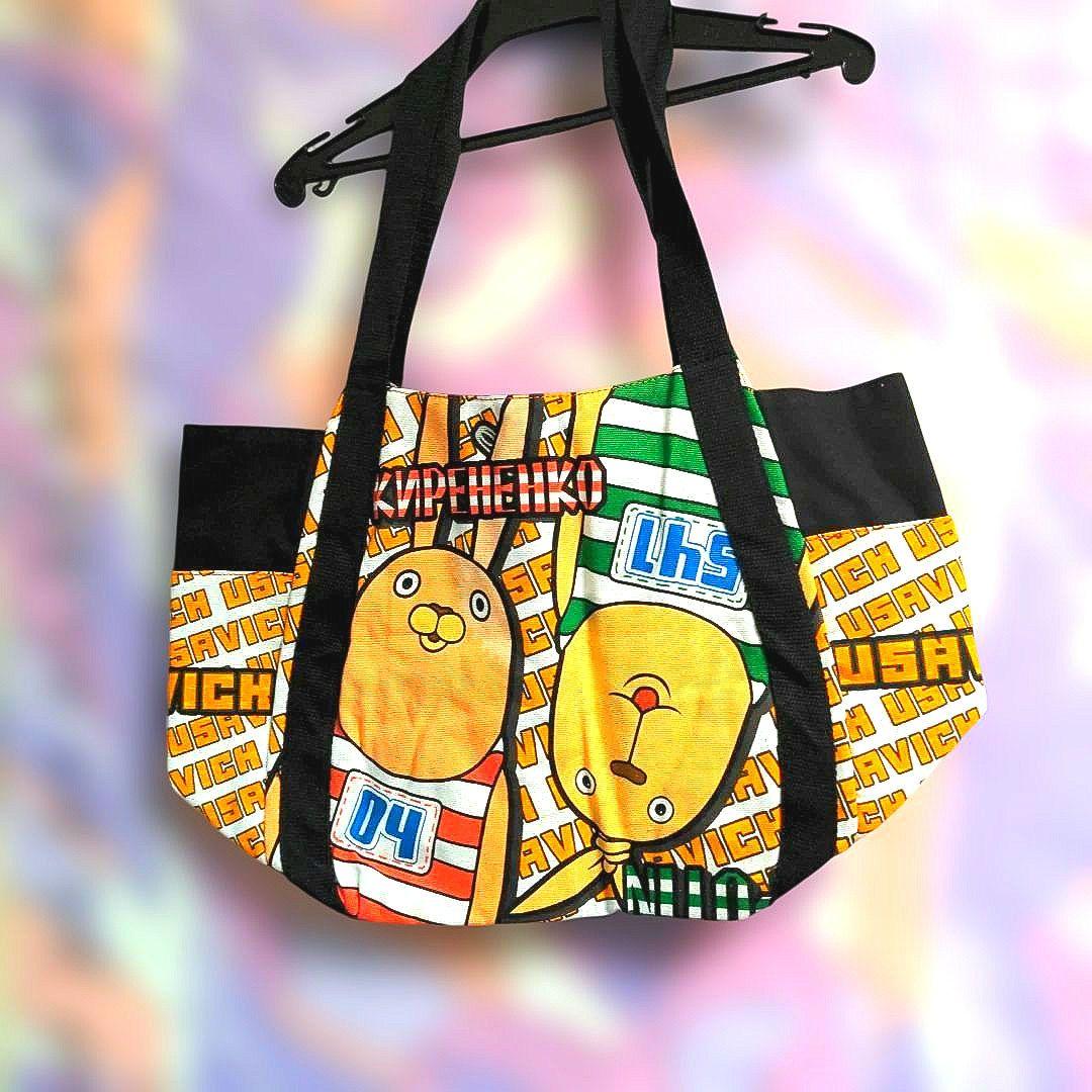 平成レトロ　ウサビッチ　カラフル　キャンパス地　トートバッグ