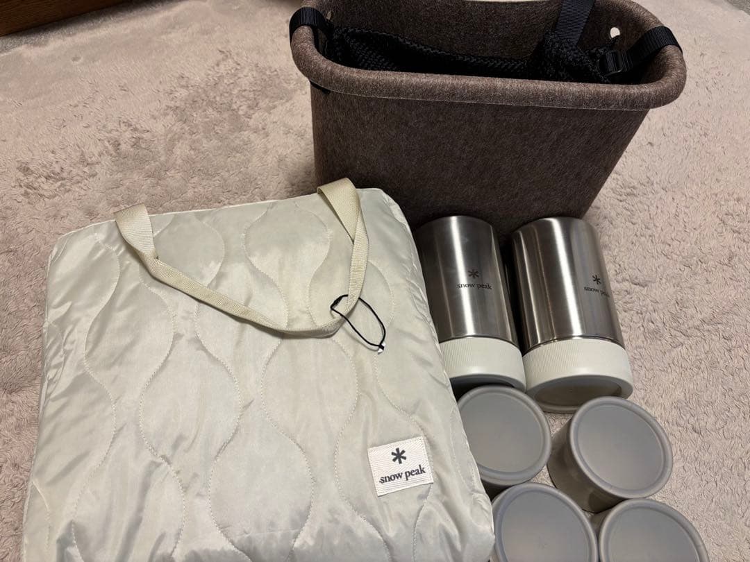 スノーピーク ピクニックラグ アイボリーと タクバコトバチセット