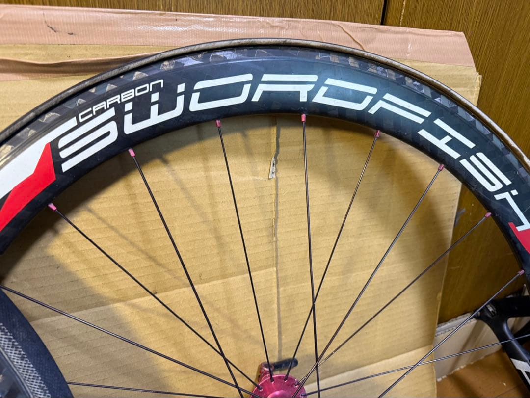 ロードバイク　カーボンチューブラーホイール　前後セット