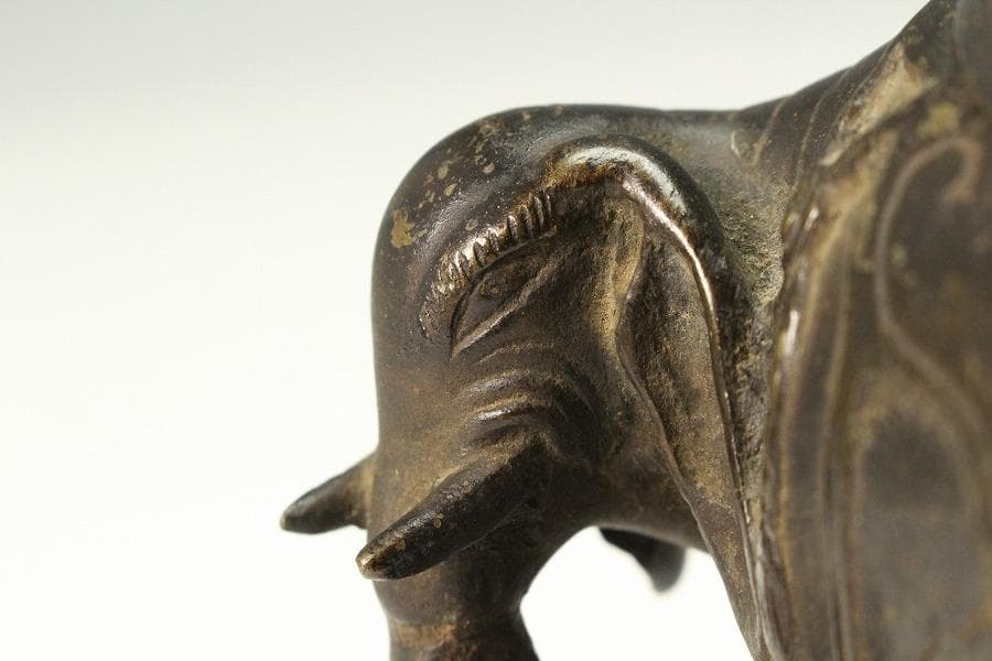 中国美術 古銅 象上達磨大師 香炉(K-XA806)