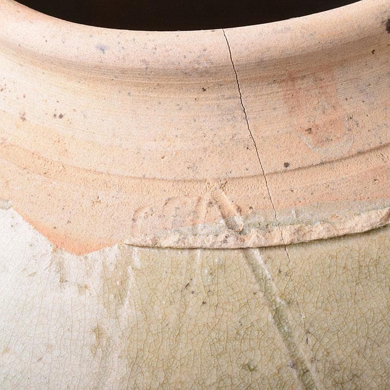 タイ古陶磁　スンコロク　宋胡録　刻線文壷　C　R8477H