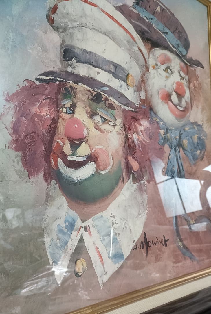 ピエロの絵画、作者名読めず？