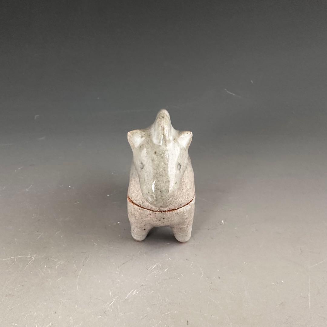 茶道具　干支　午年　馬　香合　松尾潤　共箱　施釉　初釜　炭点前　正月