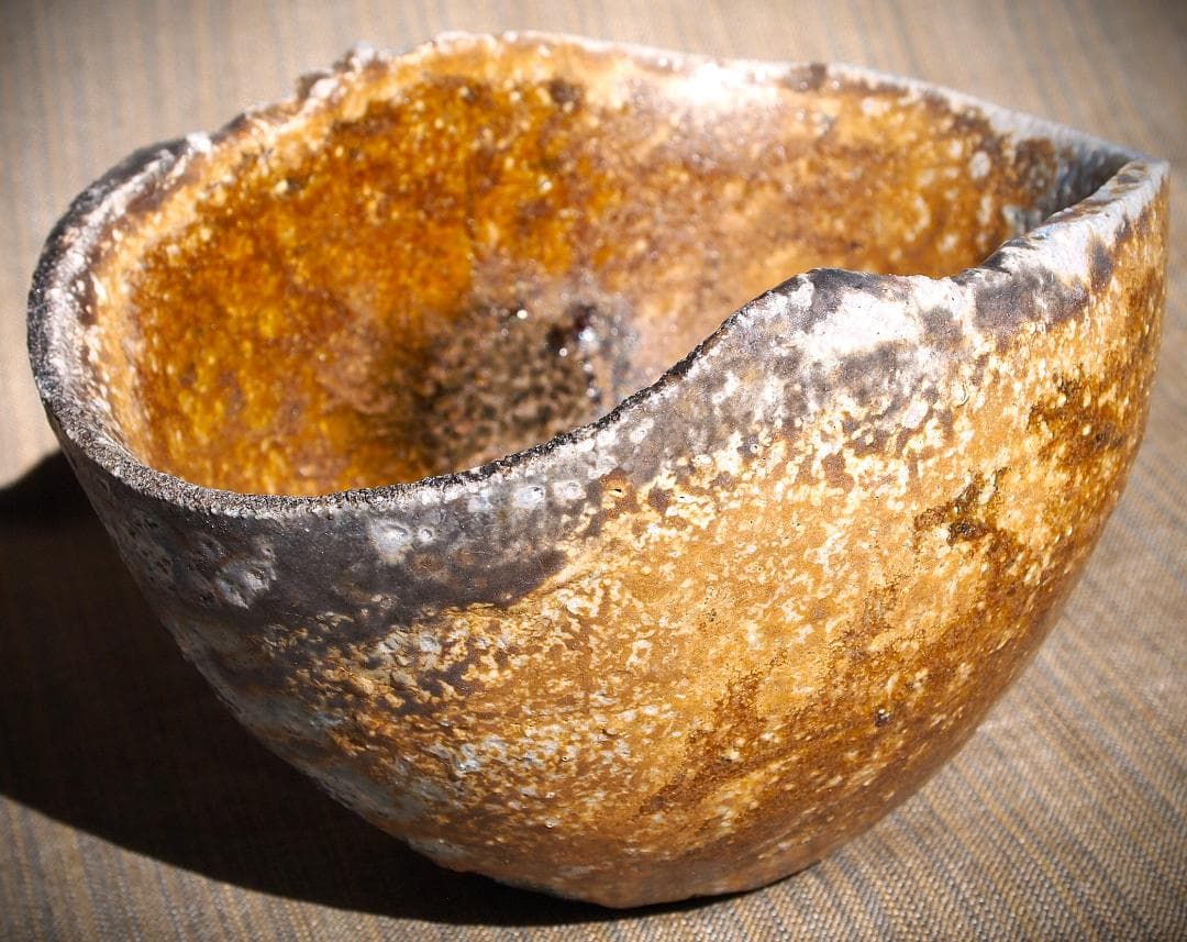 人気作家★大岩智之【師：隠崎隆一】★黒備前茶碗★共箱★コバルト