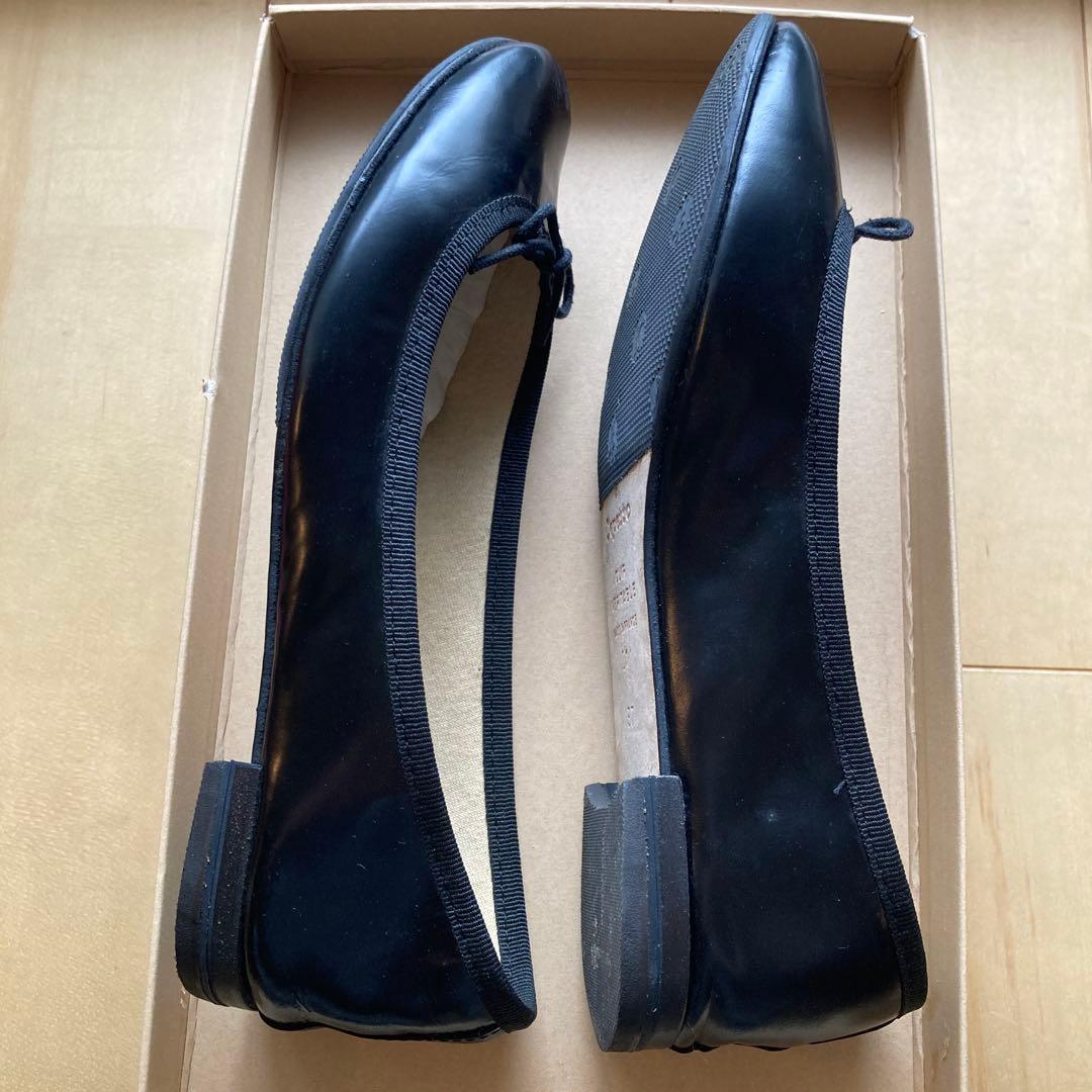 repetto ブラック バレエシューズ　cuir veritable 37