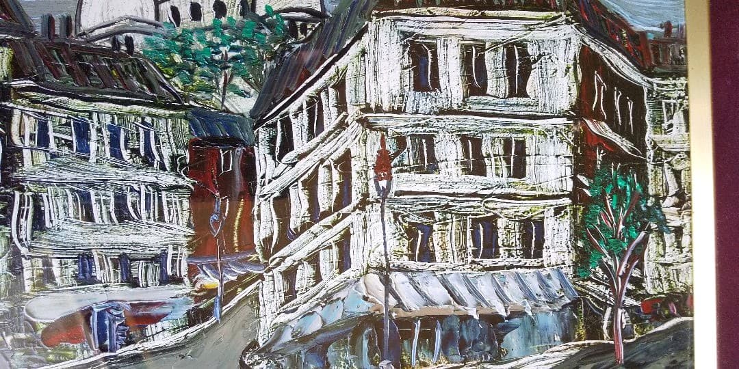 冬島大二郎 モンマルトル F4号 油彩 油絵