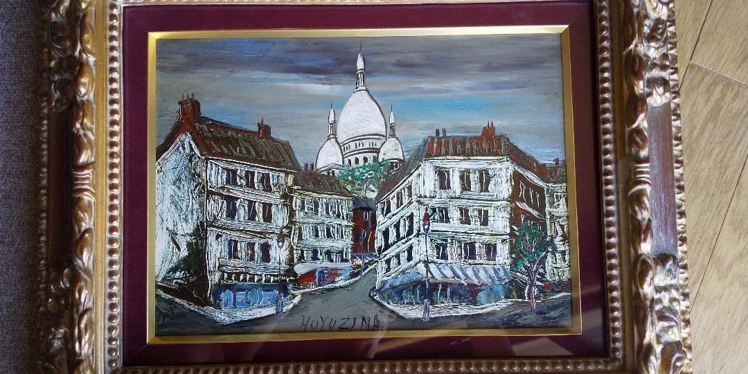 冬島大二郎 モンマルトル F4号 油彩 油絵