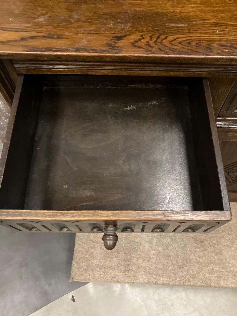 ◉西洋風アンティーク調ドーム型木製ハッチバック式三段収納棚コンディション良実用品