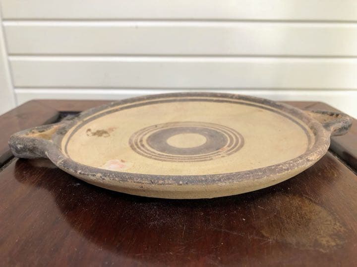 古代オリエント手付き素焼き平皿値引きしました