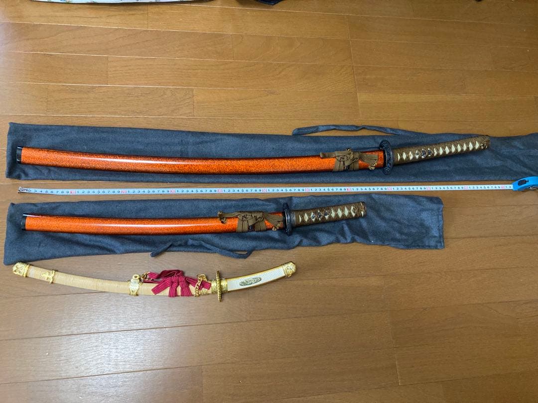 日本刀、居合刀、鞘、鍔、模造刀、レア物、鑑賞用、コスプレ、外国お土産、3本セット