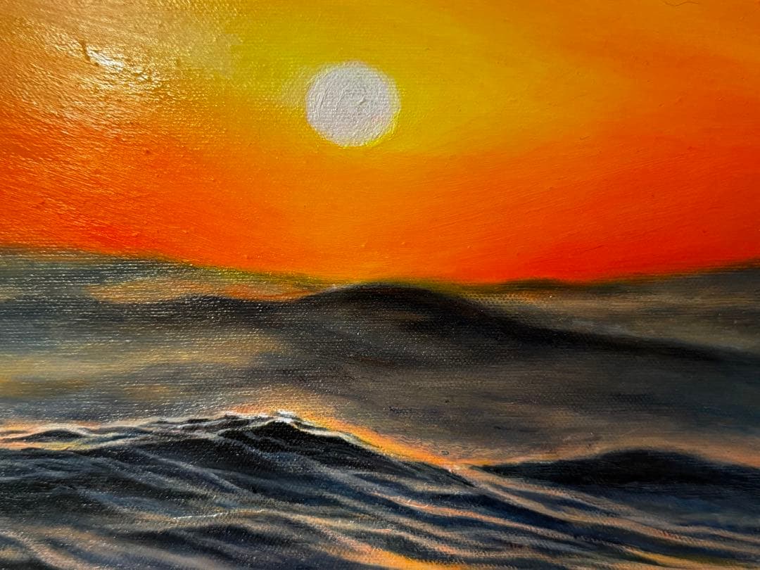 開運絵　油絵　海の絵　原画　サイン無し