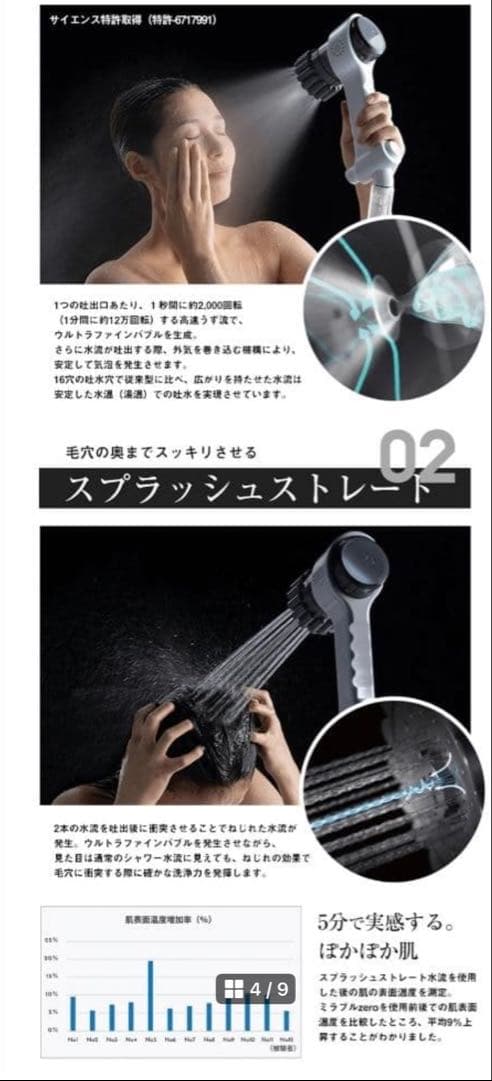 新*中様 【新品未使用】ミラブルzero ウルトラファインバブル シャワーヘッド