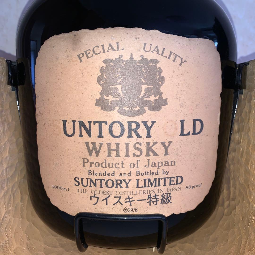 未開栓品　古酒　サントリー　オールド　4000ml　特大ボトル　木製台付