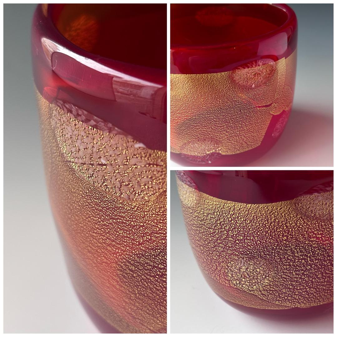 茶道具　金彩　ガラス　水指　銘「花火」石橋忠三郎　共箱　工芸　夏　茶会