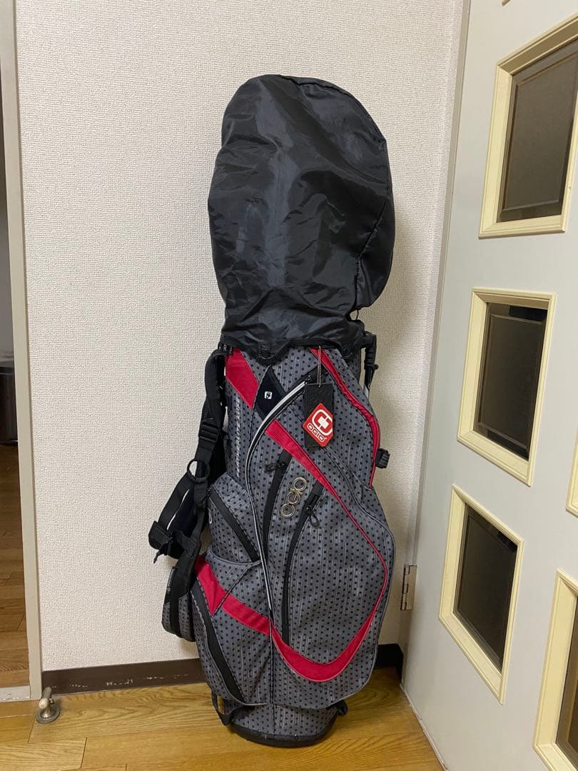 ゴルフ スタンドバッグ オジオ（OGIO）グレー　赤　８分割