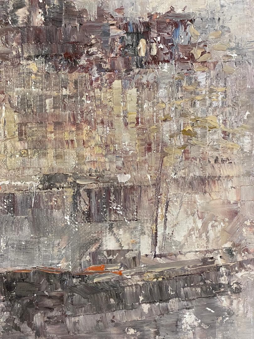 「真作」作者不明　風景画　油彩画　額装　サイン有り　F10号