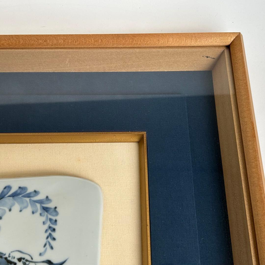 清水焼　初代村田幸之介 作 手造り 南画　貴婦人 陶額素材 陶板画 飾額