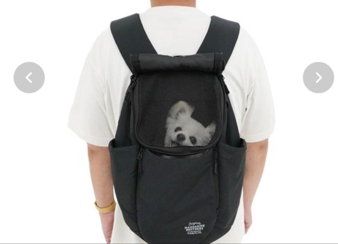 美品@黒リュックマンダリンブラザーズ　ウィンストンハグバッグ/5kgまで/小型犬