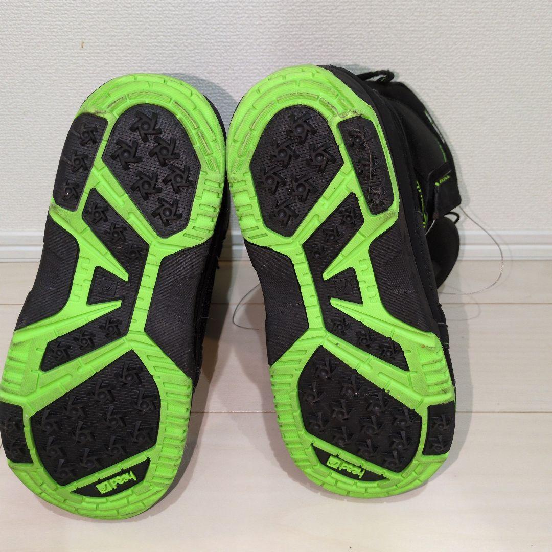 極美品 女性着用品　260 head スノーボードブーツ ブラック/グリーン