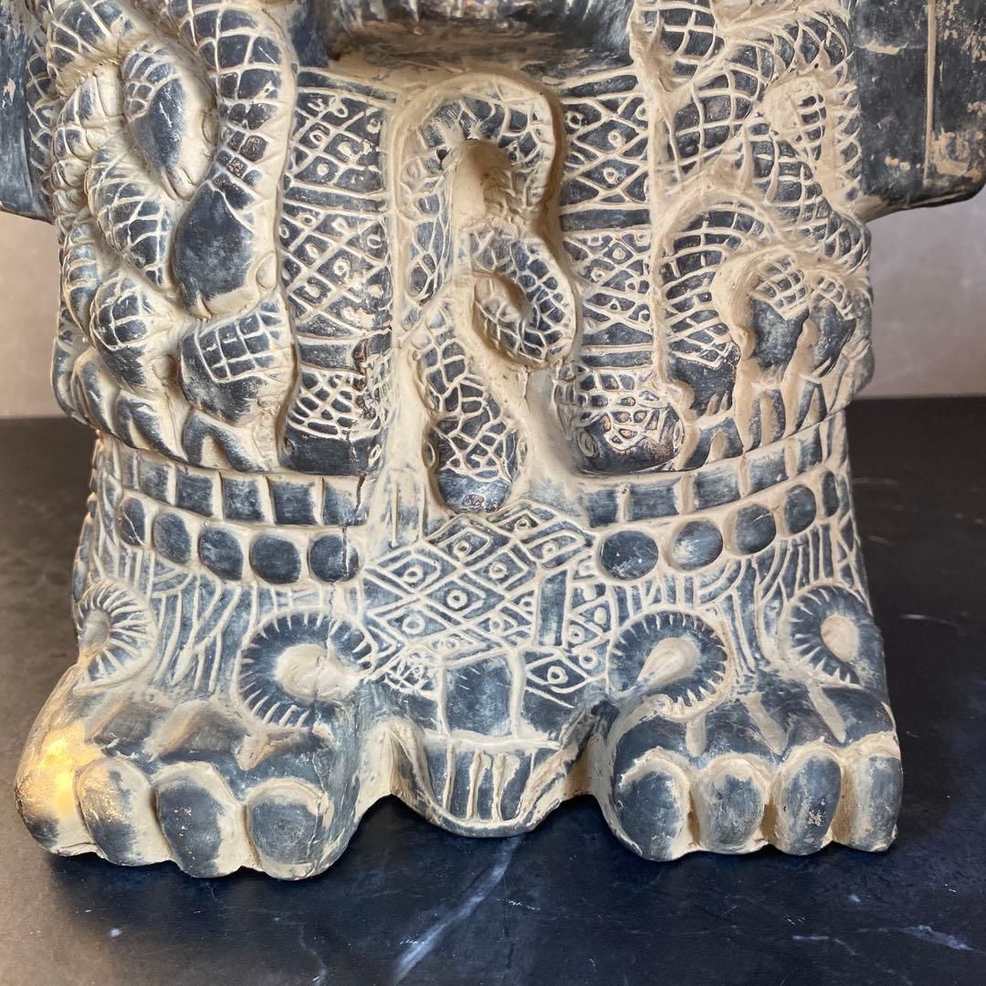 高36cm アステカ神話の地母神コアトリクエの像　インテリア　メキシコ工芸品