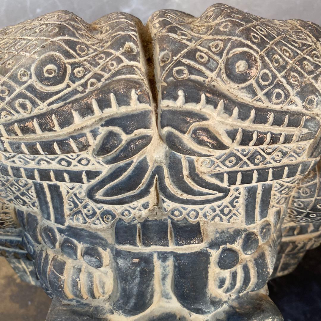 高36cm アステカ神話の地母神コアトリクエの像　インテリア　メキシコ工芸品