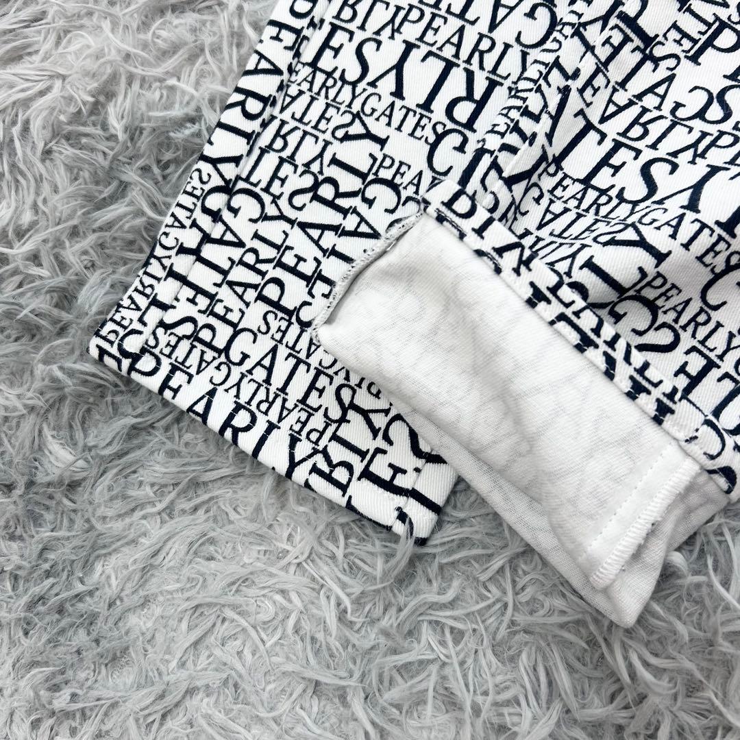 新品　パーリーゲイツ　パンツ　ストレッチ　秋冬　総柄　ホワイト　サイズ0