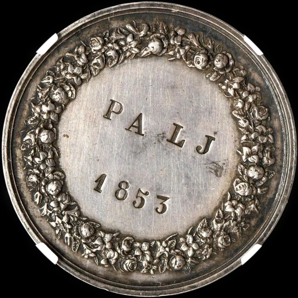 ⭐️【NGC AU55 】1853 フランス 結婚式ジェトン銀貨 縁：手 希少