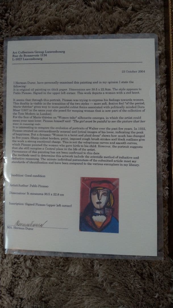 ピカソ　真偽不明