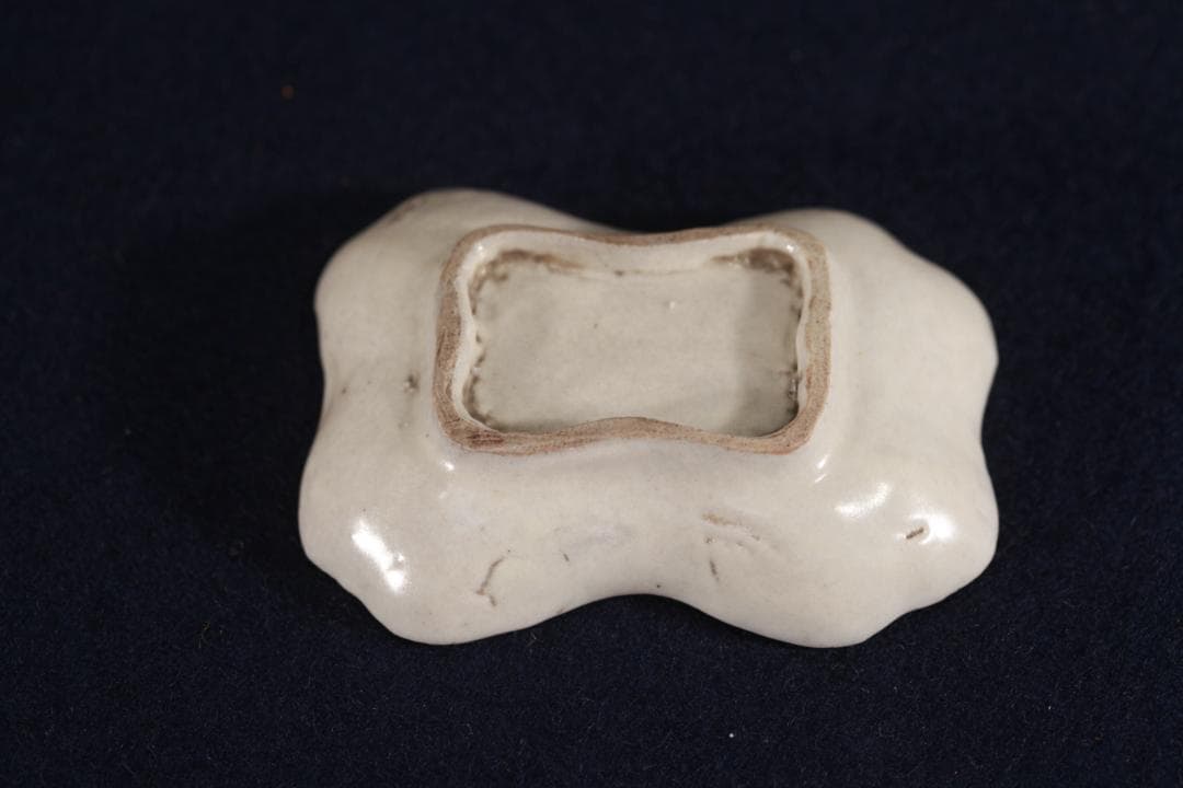 308　古伊万里染付紙摺印判更紗文様豆皿　無疵美品　江戸前期