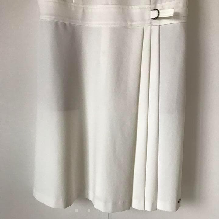 定価58300円【新品】レディース38ランバンスポール ポンチ素材ワンピース白