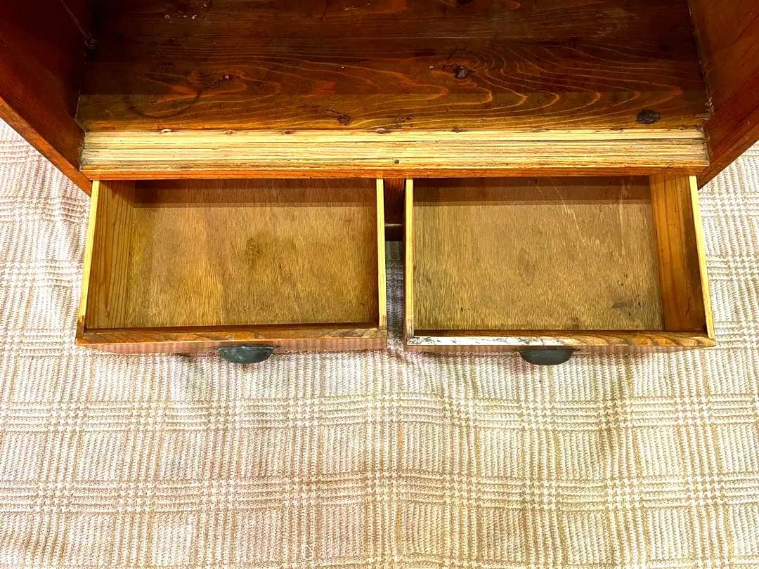 【アンティーク】昭和レトロ 木製 ガラス戸棚 キャビネット 本棚 食器棚 古家具